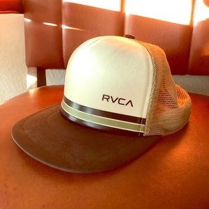RVCA men’s trucker hat with snap back.